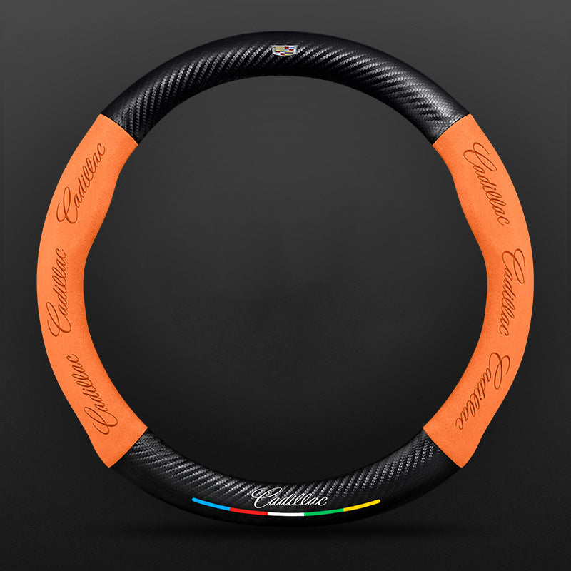 High Strength Carbon Fiber Suede Steering Wheel Cover - Anti-slip, Wear-resistant, Heat Stable, Stylish