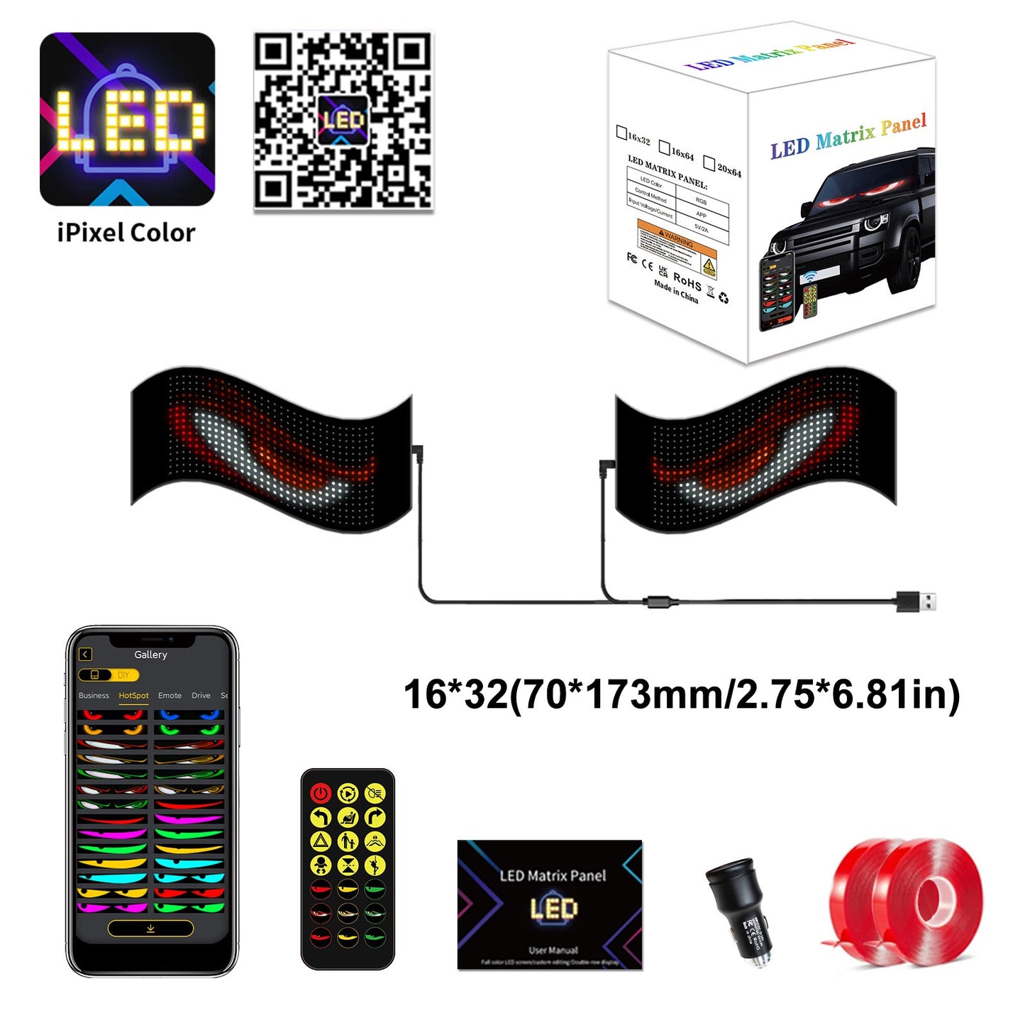 Evil Eye LED Flexible Display – Dynamic Bluetooth Lighting for Cars & Trucks