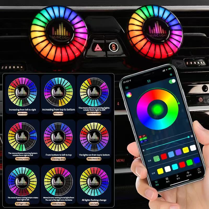 Car Audio-Rhythm Sync Ambient Lighting & Aroma Diffuser