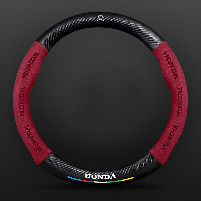 High Strength Carbon Fiber Suede Steering Wheel Cover - Anti-slip, Wear-resistant, Heat Stable, Stylish
