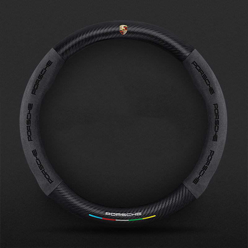 High Strength Carbon Fiber Suede Steering Wheel Cover - Anti-slip, Wear-resistant, Heat Stable, Stylish