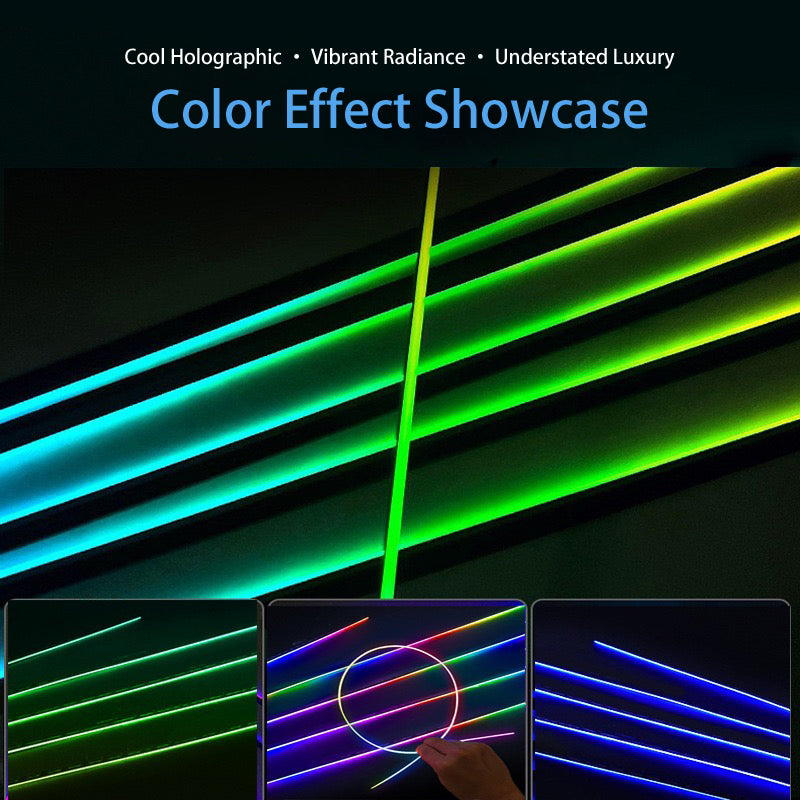 64 Color Car Ambient Lights Dynamic RGB Music Sync Lighting Holographic Mood Lamps