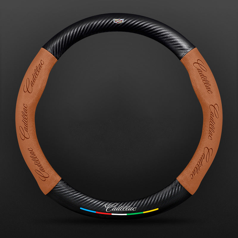 High Strength Carbon Fiber Suede Steering Wheel Cover - Anti-slip, Wear-resistant, Heat Stable, Stylish