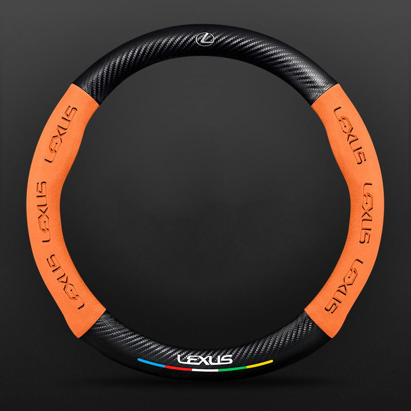 High Strength Carbon Fiber Suede Steering Wheel Cover - Anti-slip, Wear-resistant, Heat Stable, Stylish