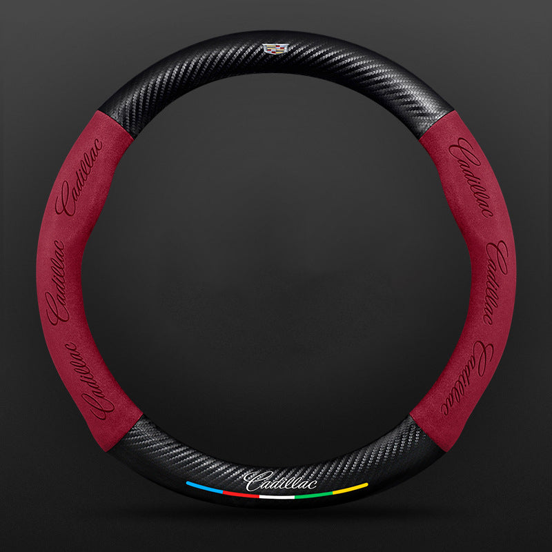 High Strength Carbon Fiber Suede Steering Wheel Cover - Anti-slip, Wear-resistant, Heat Stable, Stylish