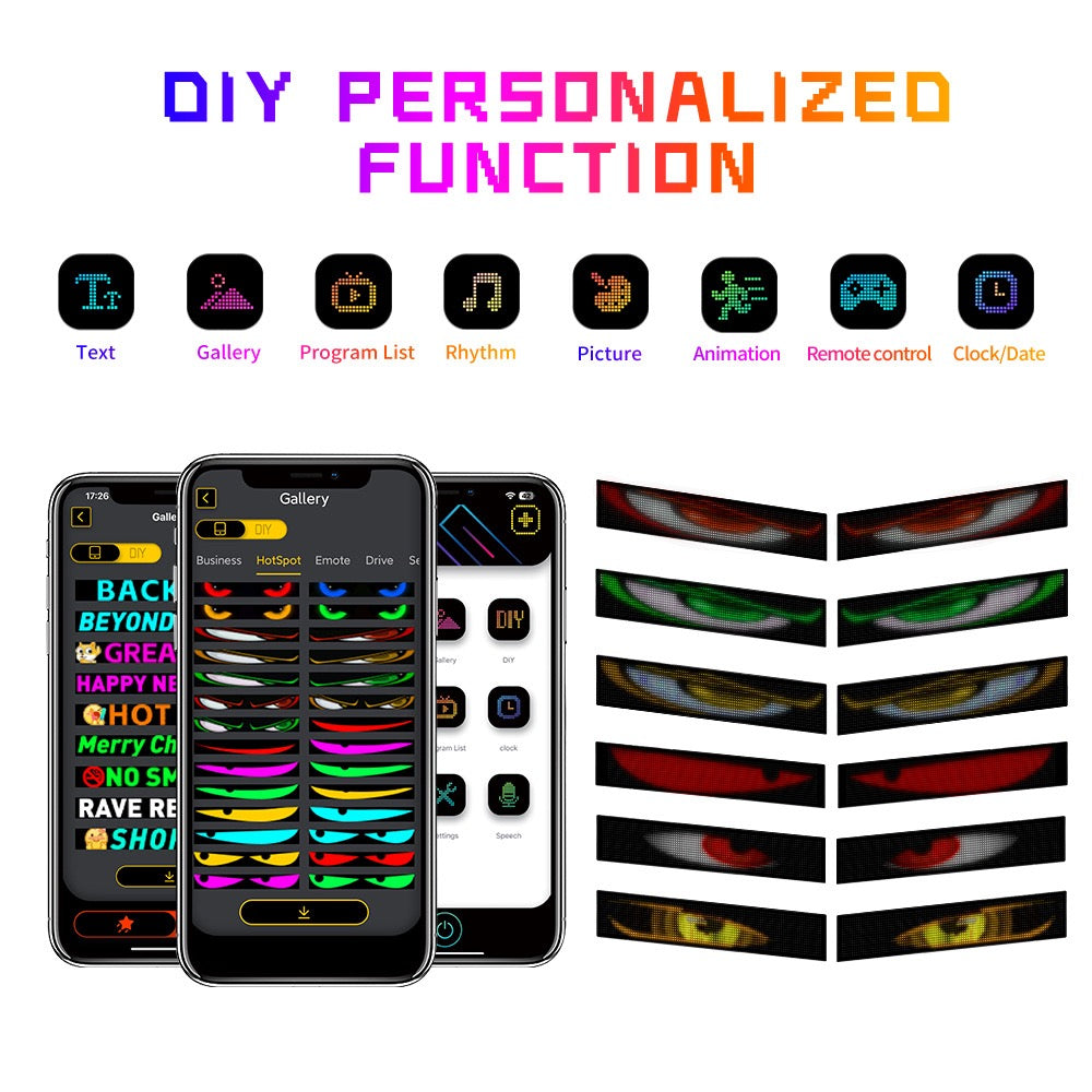 Evil Eye LED Flexible Display – Dynamic Bluetooth Lighting for Cars & Trucks