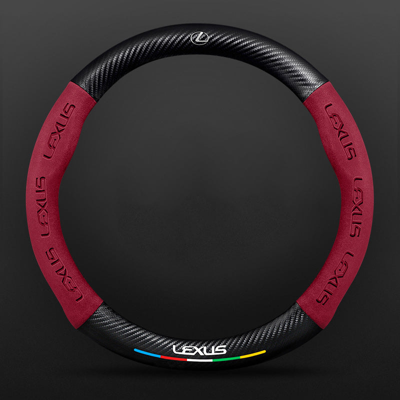 High Strength Carbon Fiber Suede Steering Wheel Cover - Anti-slip, Wear-resistant, Heat Stable, Stylish