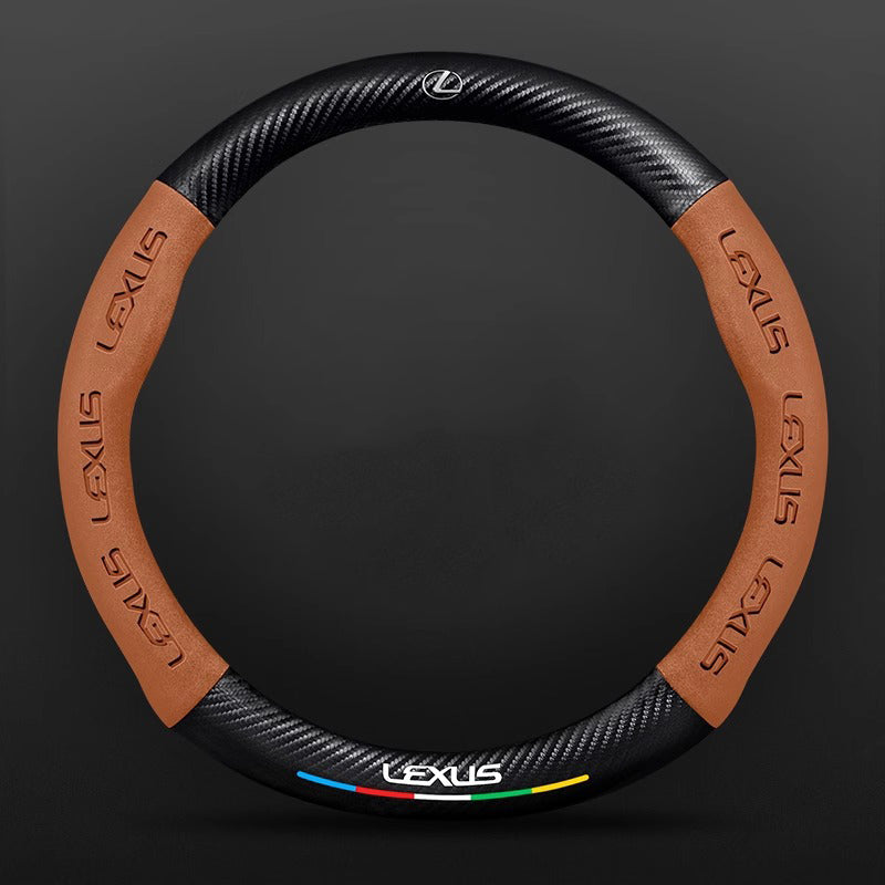 High Strength Carbon Fiber Suede Steering Wheel Cover - Anti-slip, Wear-resistant, Heat Stable, Stylish
