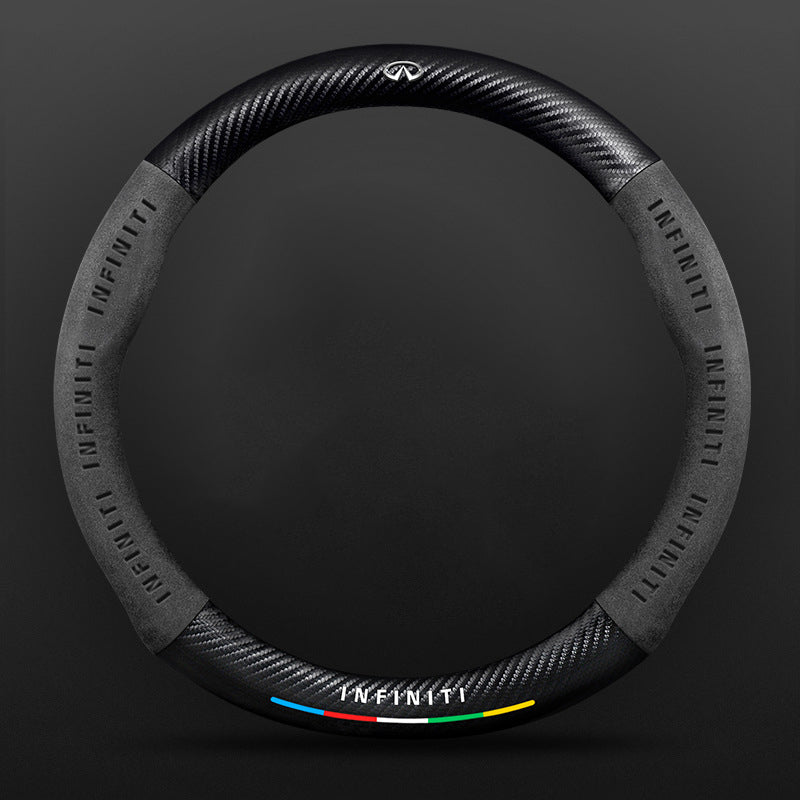 High Strength Carbon Fiber Suede Steering Wheel Cover - Anti-slip, Wear-resistant, Heat Stable, Stylish
