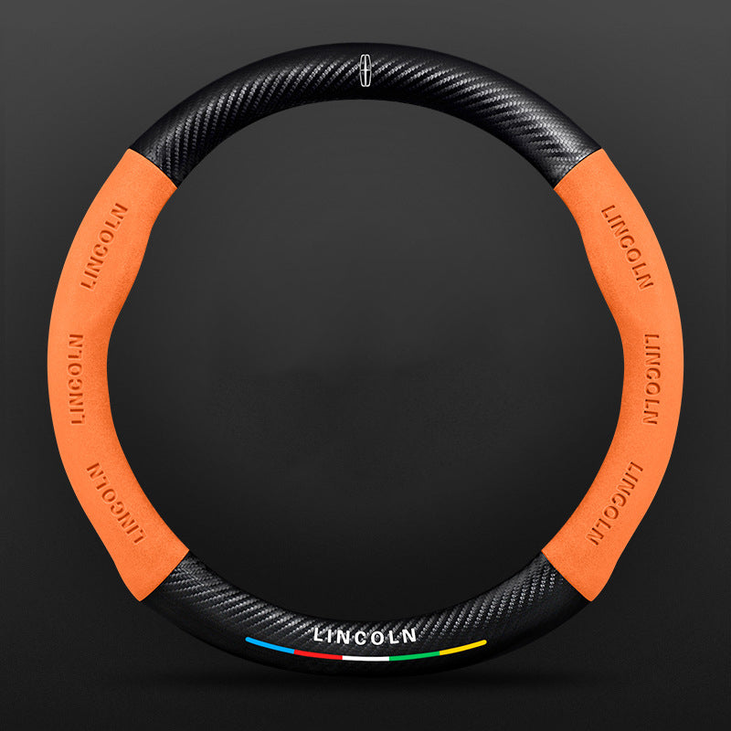 High Strength Carbon Fiber Suede Steering Wheel Cover - Anti-slip, Wear-resistant, Heat Stable, Stylish