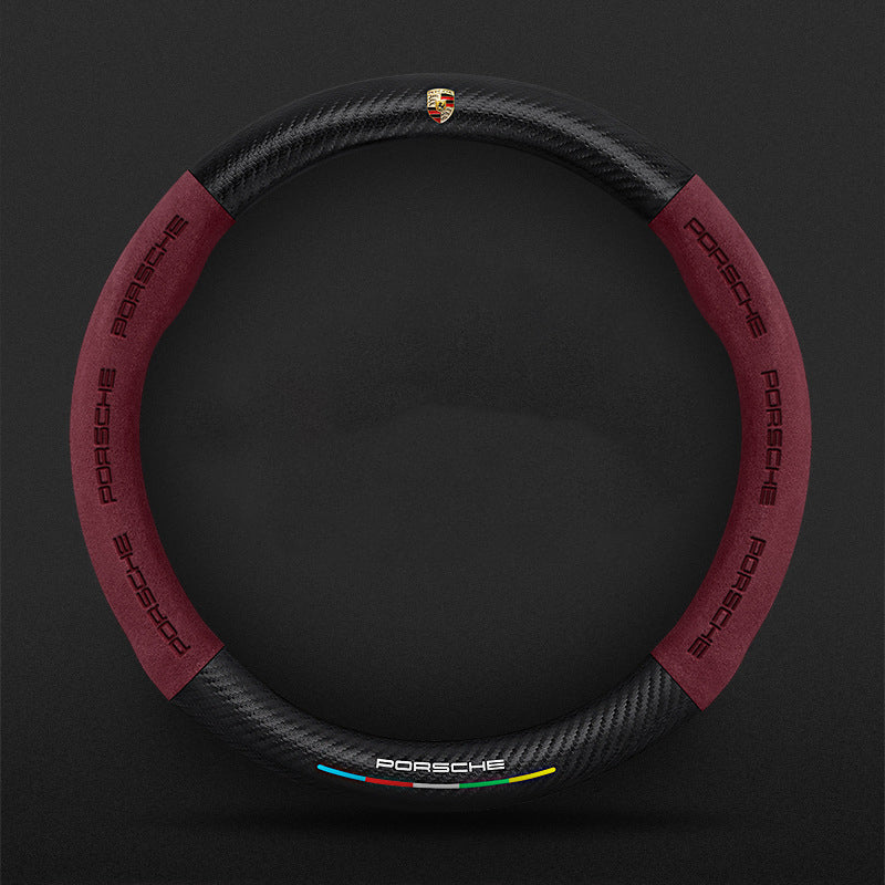 High Strength Carbon Fiber Suede Steering Wheel Cover - Anti-slip, Wear-resistant, Heat Stable, Stylish