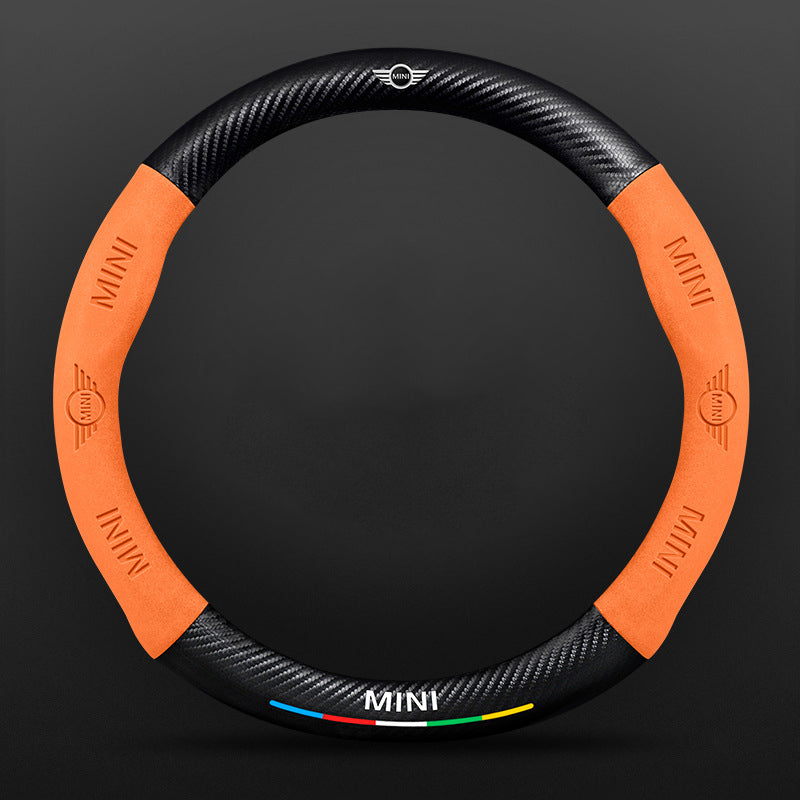 High Strength Carbon Fiber Suede Steering Wheel Cover - Anti-slip, Wear-resistant, Heat Stable, Stylish