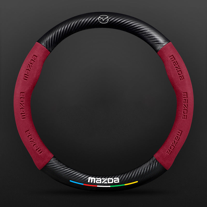 High Strength Carbon Fiber Suede Steering Wheel Cover - Anti-slip, Wear-resistant, Heat Stable, Stylish