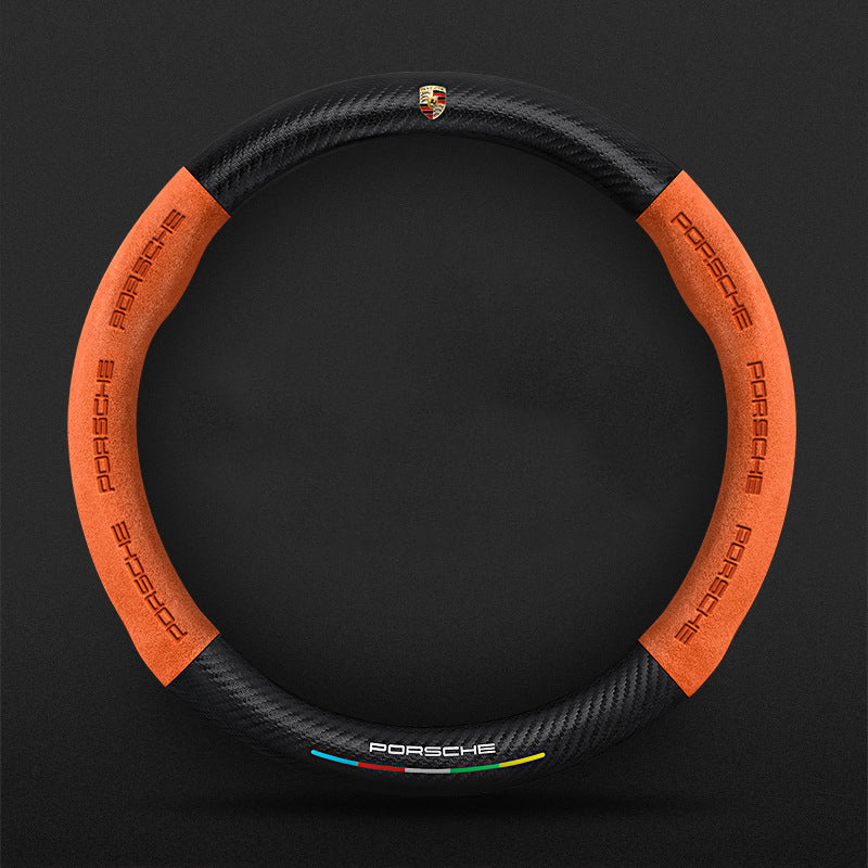 High Strength Carbon Fiber Suede Steering Wheel Cover - Anti-slip, Wear-resistant, Heat Stable, Stylish