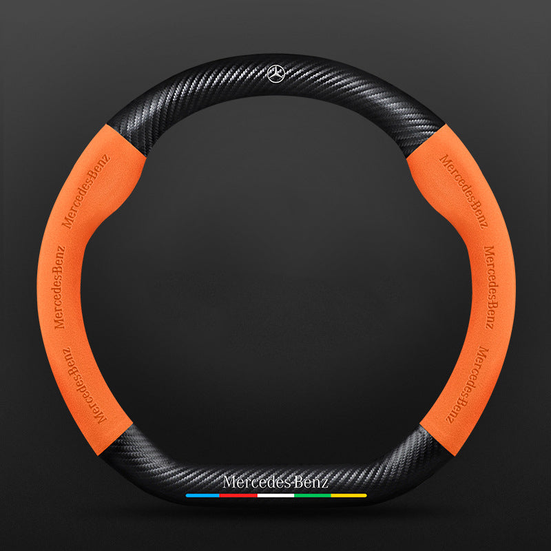 High Strength Carbon Fiber Suede Steering Wheel Cover - Anti-slip, Wear-resistant, Heat Stable, Stylish
