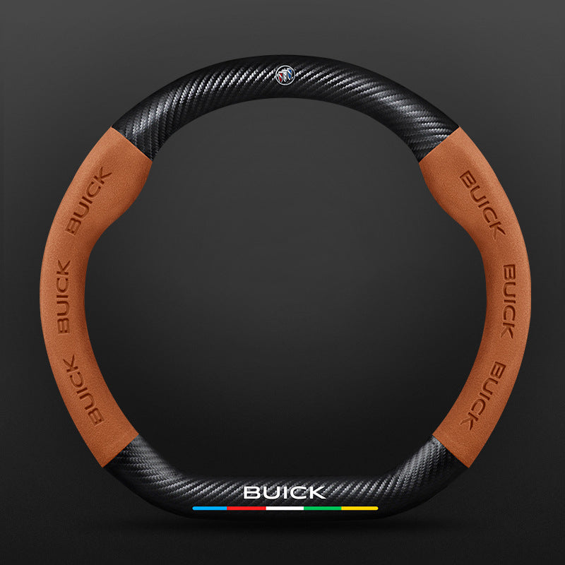 High Strength Carbon Fiber Suede Steering Wheel Cover - Anti-slip, Wear-resistant, Heat Stable, Stylish
