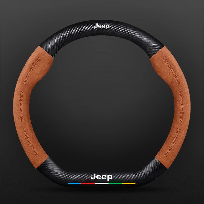 High Strength Carbon Fiber Suede Steering Wheel Cover - Anti-slip, Wear-resistant, Heat Stable, Stylish
