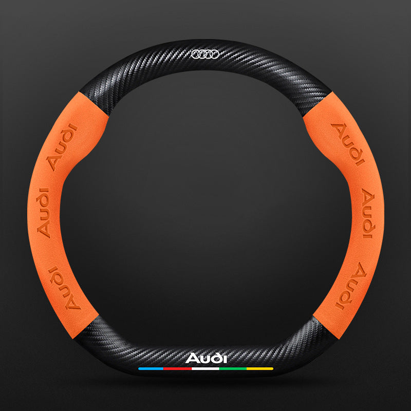 High Strength Carbon Fiber Suede Steering Wheel Cover - Anti-slip, Wear-resistant, Heat Stable, Stylish