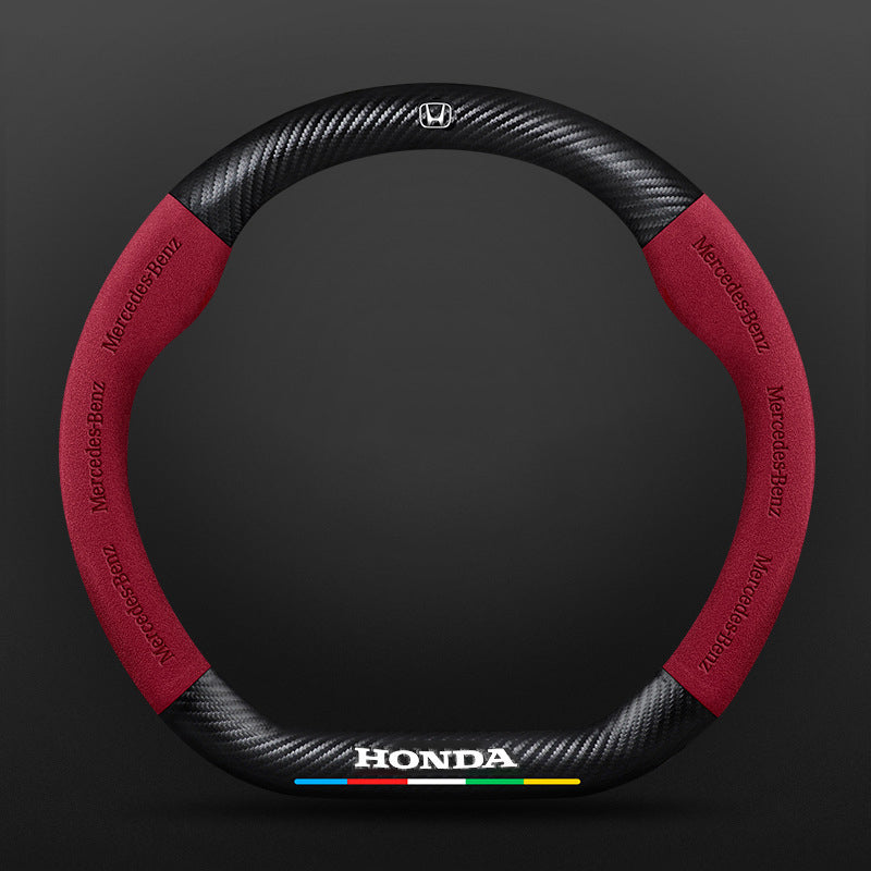 High Strength Carbon Fiber Suede Steering Wheel Cover - Anti-slip, Wear-resistant, Heat Stable, Stylish