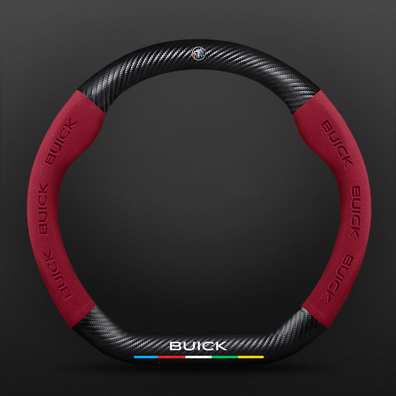High Strength Carbon Fiber Suede Steering Wheel Cover - Anti-slip, Wear-resistant, Heat Stable, Stylish