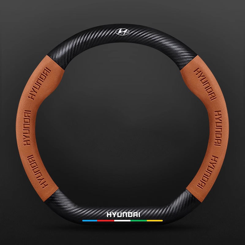 High Strength Carbon Fiber Suede Steering Wheel Cover - Anti-slip, Wear-resistant, Heat Stable, Stylish