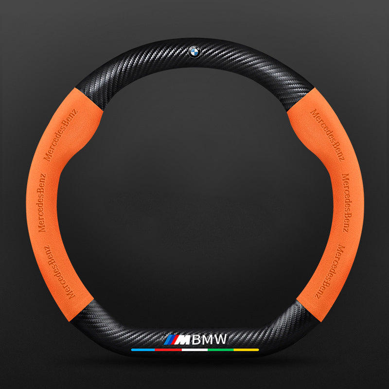 High Strength Carbon Fiber Suede Steering Wheel Cover - Anti-slip, Wear-resistant, Heat Stable, Stylish