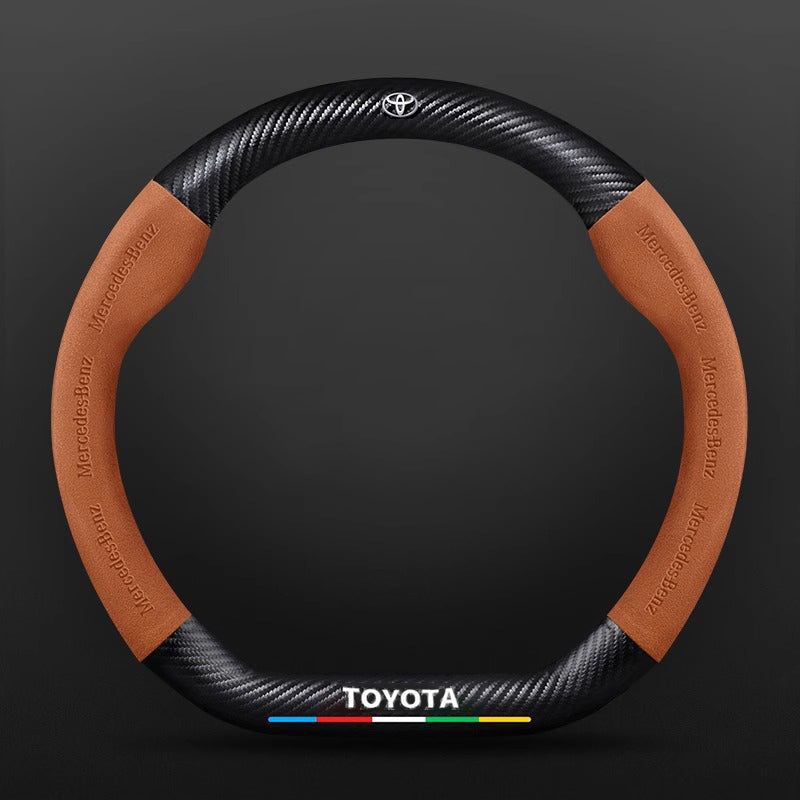 High Strength Carbon Fiber Suede Steering Wheel Cover - Anti-slip, Wear-resistant, Heat Stable, Stylish