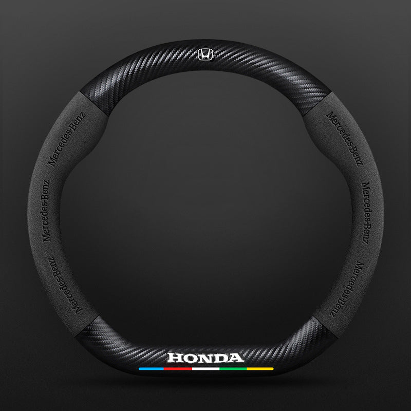 High Strength Carbon Fiber Suede Steering Wheel Cover - Anti-slip, Wear-resistant, Heat Stable, Stylish