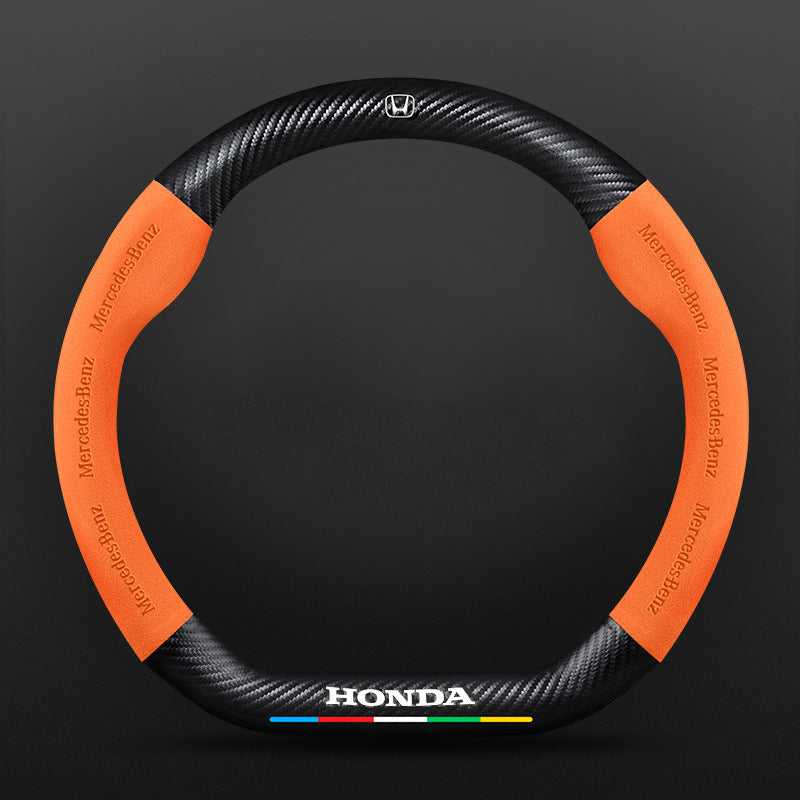 High Strength Carbon Fiber Suede Steering Wheel Cover - Anti-slip, Wear-resistant, Heat Stable, Stylish