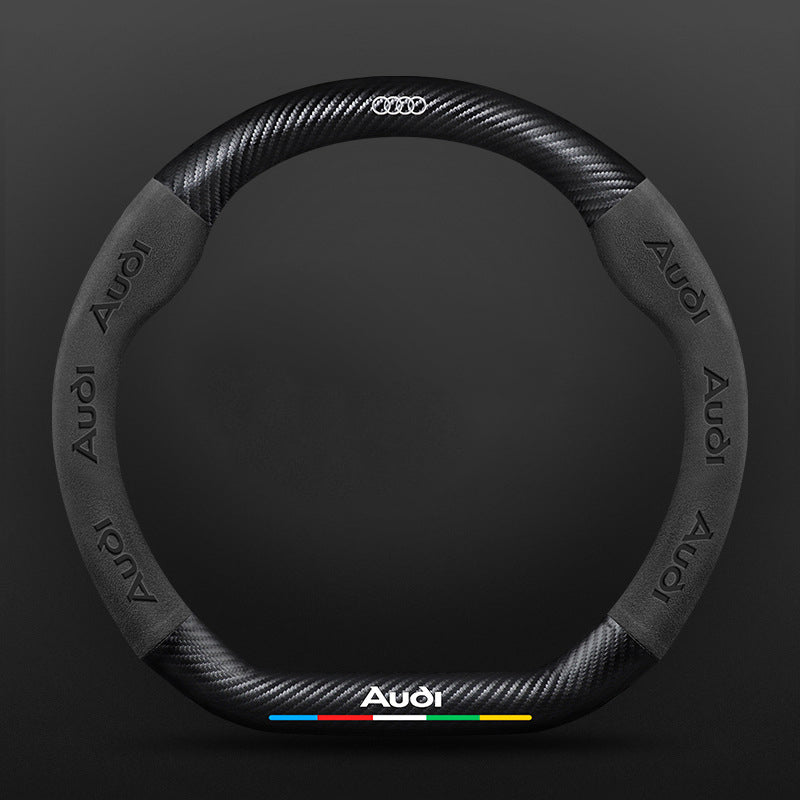 High Strength Carbon Fiber Suede Steering Wheel Cover - Anti-slip, Wear-resistant, Heat Stable, Stylish