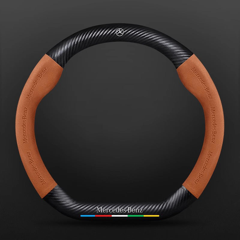 High Strength Carbon Fiber Suede Steering Wheel Cover - Anti-slip, Wear-resistant, Heat Stable, Stylish