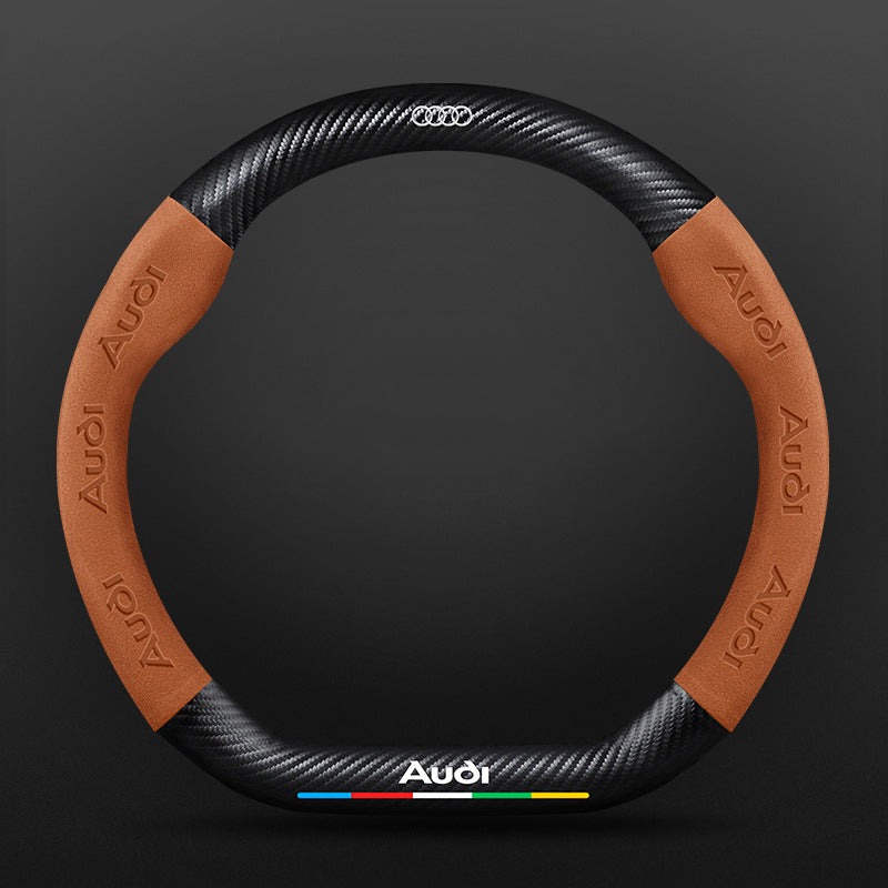 High Strength Carbon Fiber Suede Steering Wheel Cover - Anti-slip, Wear-resistant, Heat Stable, Stylish