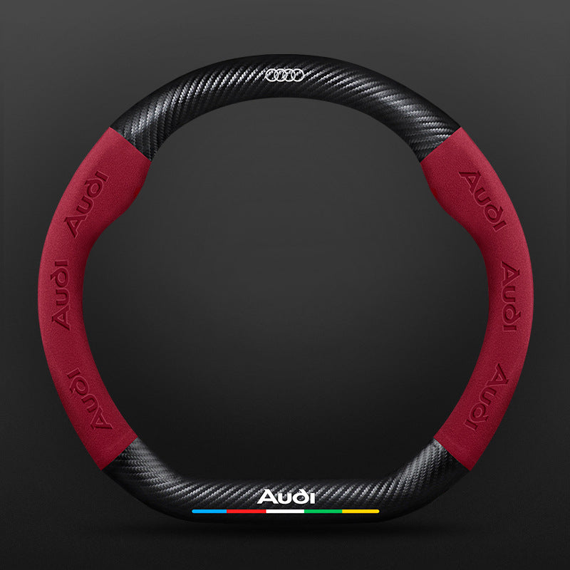 High Strength Carbon Fiber Suede Steering Wheel Cover - Anti-slip, Wear-resistant, Heat Stable, Stylish