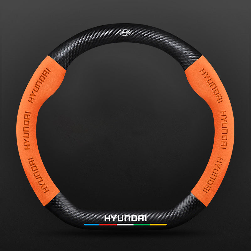 High Strength Carbon Fiber Suede Steering Wheel Cover - Anti-slip, Wear-resistant, Heat Stable, Stylish