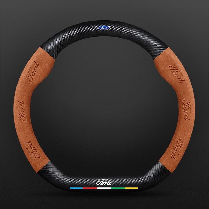 High Strength Carbon Fiber Suede Steering Wheel Cover - Anti-slip, Wear-resistant, Heat Stable, Stylish