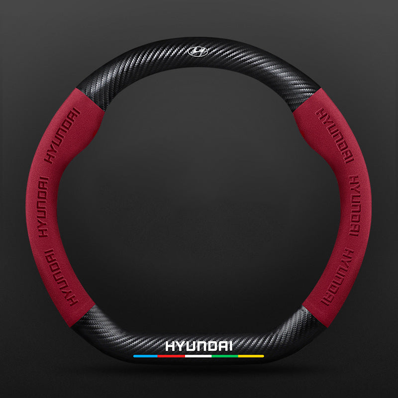 High Strength Carbon Fiber Suede Steering Wheel Cover - Anti-slip, Wear-resistant, Heat Stable, Stylish