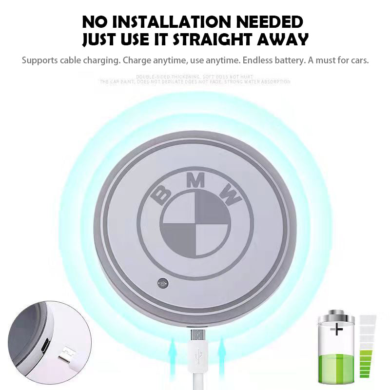 Car Cup Holder LED Coaster – 7-Color Auto Glow, USB Rechargeable, Anti-Slip, Ambient Mood Light