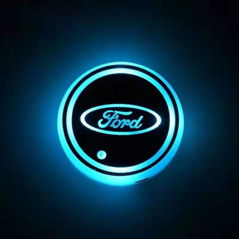 Car Cup Holder LED Coaster – 7-Color Auto Glow, USB Rechargeable, Anti-Slip, Ambient Mood Light