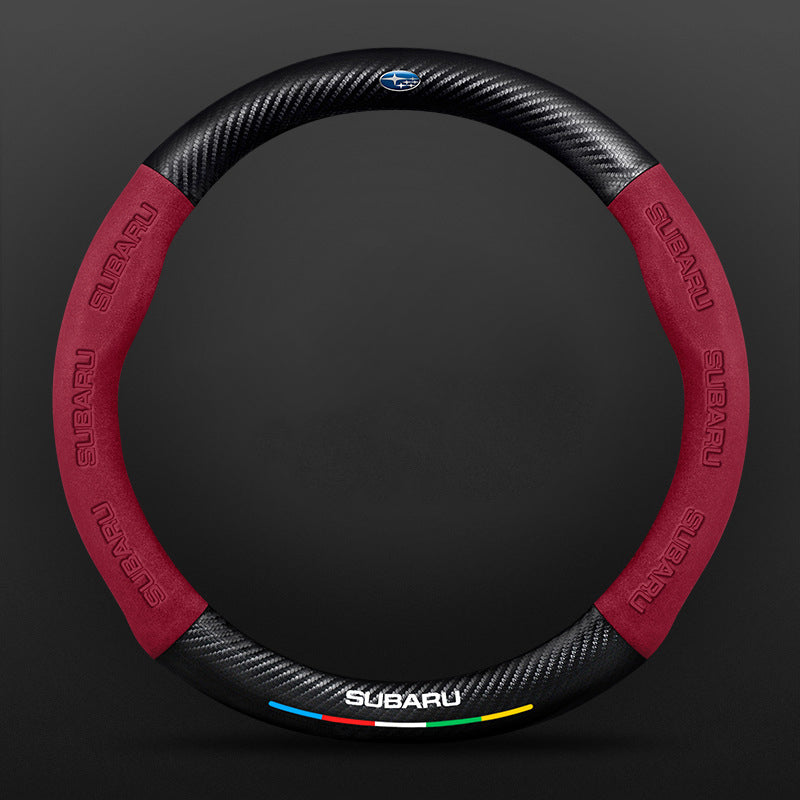 High Strength Carbon Fiber Suede Steering Wheel Cover - Anti-slip, Wear-resistant, Heat Stable, Stylish