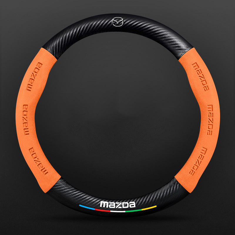 High Strength Carbon Fiber Suede Steering Wheel Cover - Anti-slip, Wear-resistant, Heat Stable, Stylish