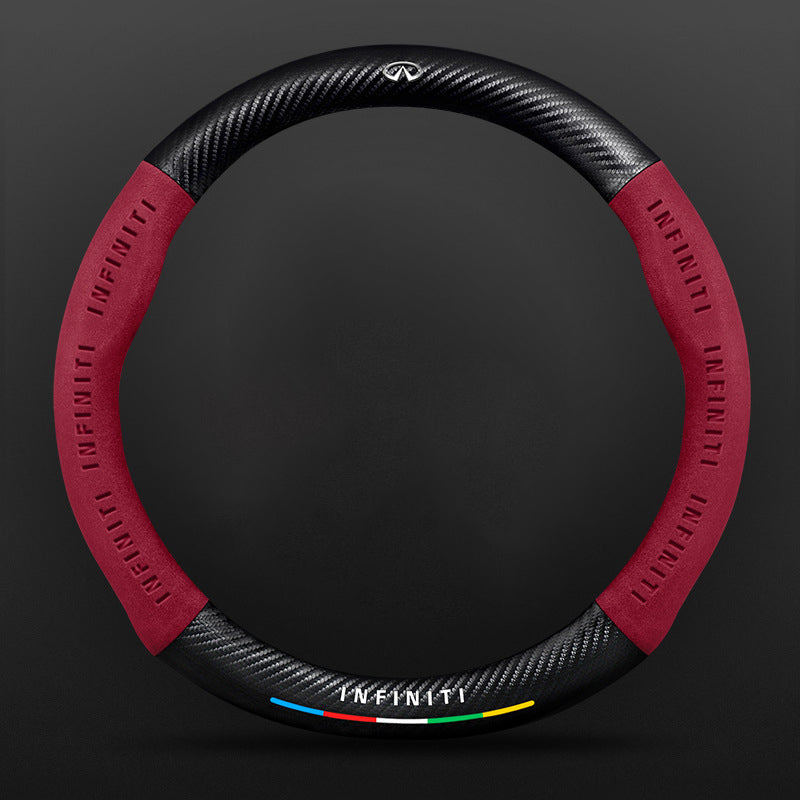 High Strength Carbon Fiber Suede Steering Wheel Cover - Anti-slip, Wear-resistant, Heat Stable, Stylish