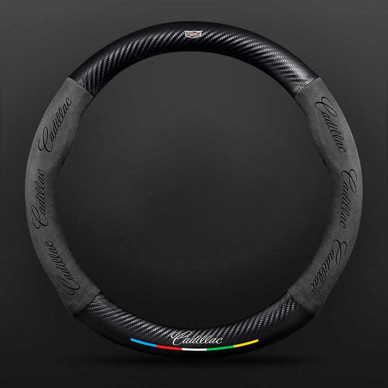 High Strength Carbon Fiber Suede Steering Wheel Cover - Anti-slip, Wear-resistant, Heat Stable, Stylish