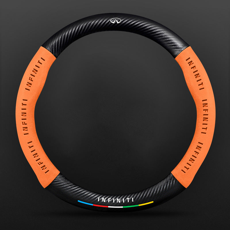 High Strength Carbon Fiber Suede Steering Wheel Cover - Anti-slip, Wear-resistant, Heat Stable, Stylish