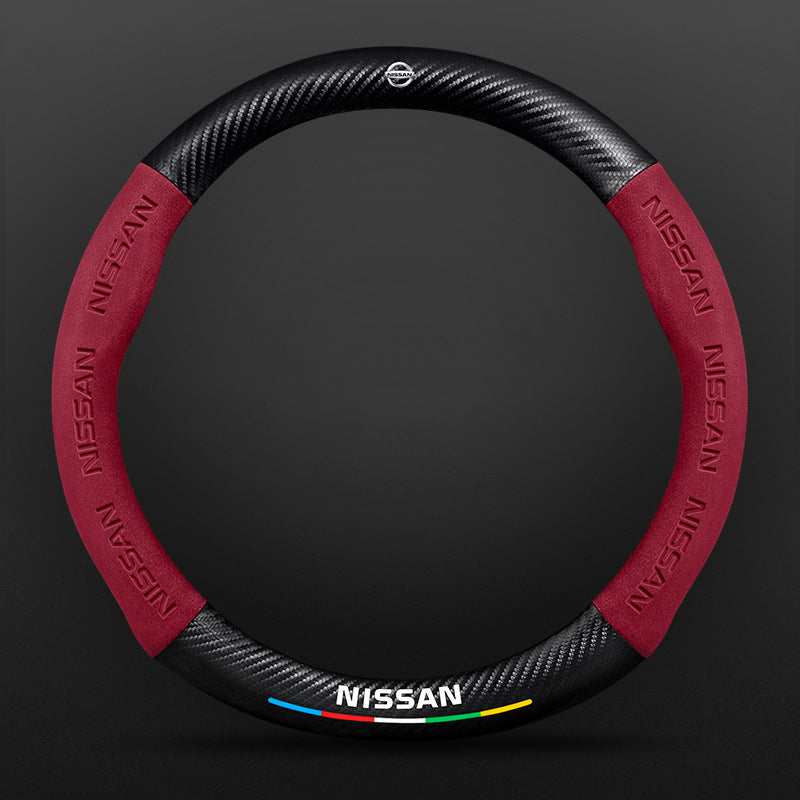 High Strength Carbon Fiber Suede Steering Wheel Cover - Anti-slip, Wear-resistant, Heat Stable, Stylish
