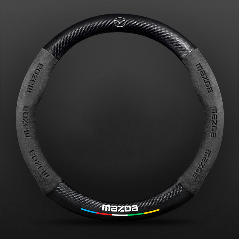 High Strength Carbon Fiber Suede Steering Wheel Cover - Anti-slip, Wear-resistant, Heat Stable, Stylish