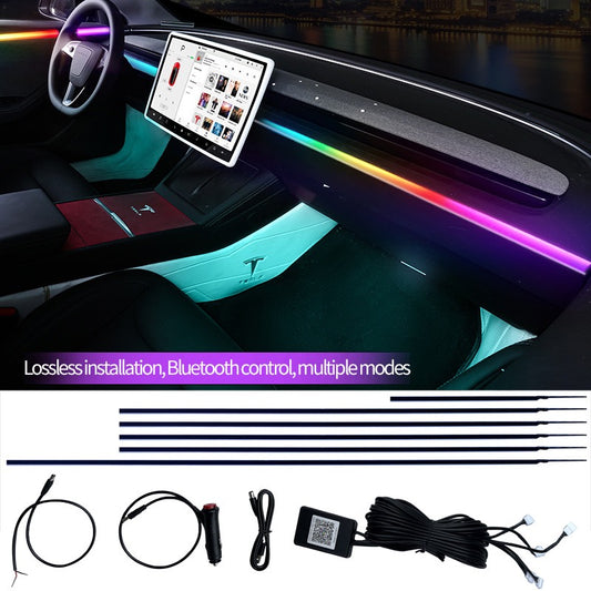 64 Color Car Ambient Lights Dynamic RGB Music Sync Lighting Holographic Mood Lamps