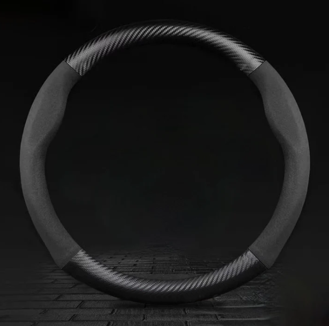 High Strength Carbon Fiber Suede Steering Wheel Cover - Anti-slip, Wear-resistant, Heat Stable, Stylish
