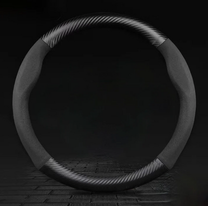 High Strength Carbon Fiber Suede Steering Wheel Cover - Anti-slip, Wear-resistant, Heat Stable, Stylish