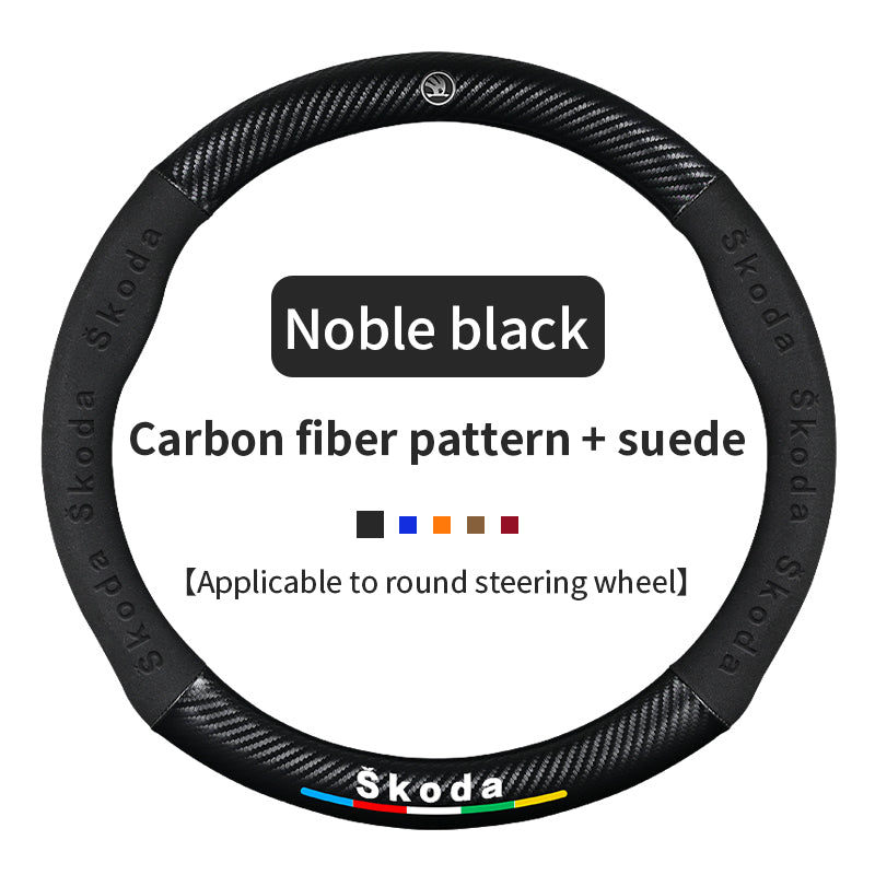 High Strength Carbon Fiber Suede Steering Wheel Cover - Anti-slip, Wear-resistant, Heat Stable, Stylish