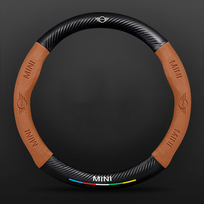 High Strength Carbon Fiber Suede Steering Wheel Cover - Anti-slip, Wear-resistant, Heat Stable, Stylish
